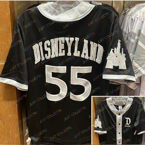 NWT Disneyland 55 Castle Black and White Baseball Jersey